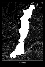 Lade das Bild in den Galerie-Viewer, Attersee Dark Poster - Minimal - Detailansicht