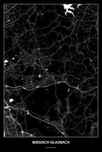 Lade das Bild in den Galerie-Viewer, Bergisch Gladbach Dark Poster - Minimal - Detailansicht