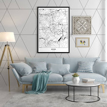 Lade das Bild in den Galerie-Viewer, Bochum Light Poster - Minimal - Vorschau in einem hell eingerichtetem Wohnzimmer