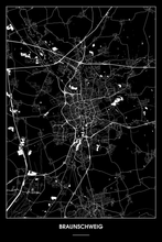 Lade das Bild in den Galerie-Viewer, Braunschweig Dark Poster - Minimal - Detailansicht