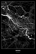 Lade das Bild in den Galerie-Viewer, Bremen Dark Poster - Minimal - Detailansicht