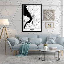 Lade das Bild in den Galerie-Viewer, Bremerhaven Light Poster - Minimal - Vorschau in einem hell eingerichtetem Wohnzimmer
