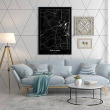 Lade das Bild in den Galerie-Viewer, Brunn am Gebirge Dark Poster - Minimal - Vorschau in einem hell eingerichtetem Wohnzimmer