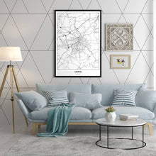 Lade das Bild in den Galerie-Viewer, Chemnitz Light Poster - Minimal - Vorschau in einem hell eingerichtetem Wohnzimmer