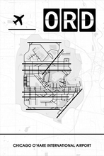 Lade das Bild in den Galerie-Viewer, Chicago O’Hare International Airport (Flughafen ORD / KORD) Light Poster - Minimal - Detailansicht