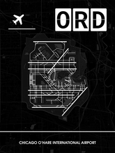 Lade das Bild in den Galerie-Viewer, Chicago O’Hare International Airport (Flughafen ORD / KORD) Poster - Minimal Design