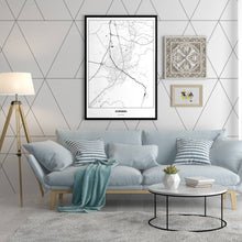 Lade das Bild in den Galerie-Viewer, Dornbirn Light Poster - Minimal - Vorschau in einem hell eingerichtetem Wohnzimmer