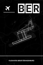 Lade das Bild in den Galerie-Viewer, Flughafen Berlin Brandenburg (BER / EDDB) Dark Poster - Minimal - Detailansicht