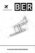 Lade das Bild in den Galerie-Viewer, Flughafen Berlin Brandenburg (BER / EDDB) Light Poster - Minimal - Detailansicht