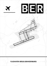 Lade das Bild in den Galerie-Viewer, Flughafen Berlin Brandenburg (BER / EDDB) Poster - Minimal Design