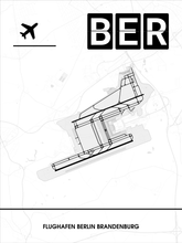 Lade das Bild in den Galerie-Viewer, Flughafen Berlin Brandenburg (BER / EDDB) Poster - Minimal Design