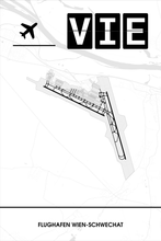 Lade das Bild in den Galerie-Viewer, Flughafen Wien-Schwechat (VIE / LOWW) Light Poster - Minimal - Detailansicht