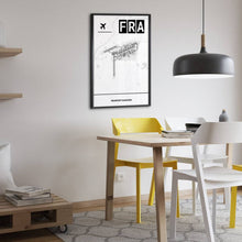 Lade das Bild in den Galerie-Viewer, Frankfurt Flughafen (FRA / EDDF) Light Poster - Minimal - Vorschau in einem modern eingerichtetem Esszimmer