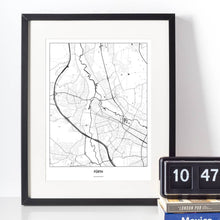 Lade das Bild in den Galerie-Viewer, Fürth Light Poster - Minimal - Vorschau vor weißer Wand zusammen mit Dekoartikeln