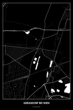 Lade das Bild in den Galerie-Viewer, Gerasdorf bei Wien Dark Poster - Minimal - Detailansicht