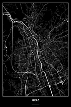 Lade das Bild in den Galerie-Viewer, Graz Dark Poster - Minimal - Detailansicht