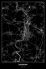 Lade das Bild in den Galerie-Viewer, Heilbronn Dark Poster - Minimal - Detailansicht