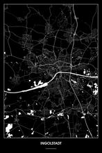 Lade das Bild in den Galerie-Viewer, Ingolstadt Dark Poster - Minimal - Detailansicht