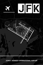 Lade das Bild in den Galerie-Viewer, John F. Kennedy International Airport (Flughafen New York JFK / KJFK) Dark Poster - Minimal - Detailansicht