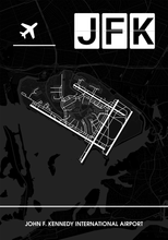 Lade das Bild in den Galerie-Viewer, John F. Kennedy International Airport (Flughafen New York JFK / KJFK) Poster - Minimal Design
