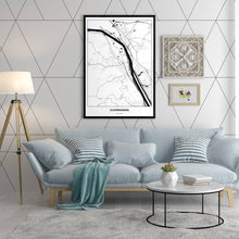 Lade das Bild in den Galerie-Viewer, Klosterneuburg Light Poster - Minimal - Vorschau in einem hell eingerichtetem Wohnzimmer