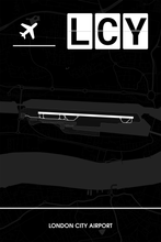 Lade das Bild in den Galerie-Viewer, London City Airport (Flughafen LCY / EGLC) Dark Poster - Minimal - Detailansicht