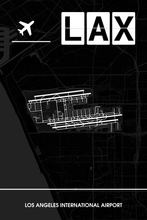 Lade das Bild in den Galerie-Viewer, Los Angeles International Airport (Flughafen LAX / KLAX) Dark Poster - Minimal - Detailansicht