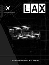 Lade das Bild in den Galerie-Viewer, Los Angeles International Airport (Flughafen LAX / KLAX) Poster - Minimal Design