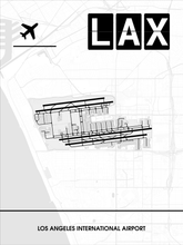 Lade das Bild in den Galerie-Viewer, Los Angeles International Airport (Flughafen LAX / KLAX) Poster - Minimal Design