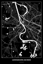 Lade das Bild in den Galerie-Viewer, Ludwigshafen am Rhein Dark Poster - Minimal - Detailansicht