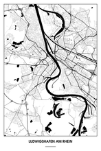 Lade das Bild in den Galerie-Viewer, Ludwigshafen am Rhein Light Poster - Minimal - Detailansicht