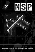 Lade das Bild in den Galerie-Viewer, Minneapolis-Saint Paul International Airport (Flughafen MSP / KMSP) Dark Poster - Minimal - Detailansicht