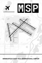 Lade das Bild in den Galerie-Viewer, Minneapolis-Saint Paul International Airport (Flughafen MSP / KMSP) Light Poster - Minimal - Detailansicht