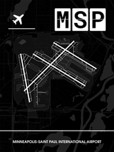Lade das Bild in den Galerie-Viewer, Minneapolis-Saint Paul International Airport (Flughafen MSP / KMSP) Poster - Minimal Design