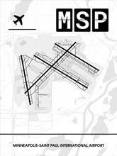 Lade das Bild in den Galerie-Viewer, Minneapolis-Saint Paul International Airport (Flughafen MSP / KMSP) Poster - Minimal Design