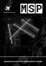 Lade das Bild in den Galerie-Viewer, Minneapolis-Saint Paul International Airport (Flughafen MSP / KMSP) Poster - Minimal Design