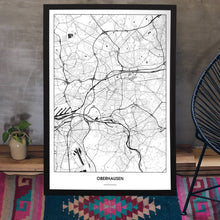 Lade das Bild in den Galerie-Viewer, Oberhausen Light Poster - Minimal - Vorschau aufgestellt auf Boden an grauer Wand angelehnt