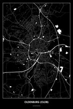 Lade das Bild in den Galerie-Viewer, Oldenburg (Oldb) Dark Poster - Minimal - Detailansicht