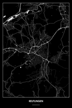 Lade das Bild in den Galerie-Viewer, Reutlingen Dark Poster - Minimal - Detailansicht