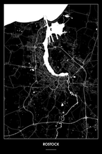 Lade das Bild in den Galerie-Viewer, Rostock Dark Poster - Minimal - Detailansicht