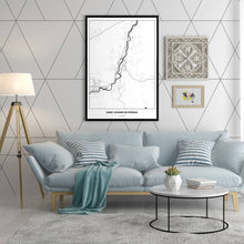 Lade das Bild in den Galerie-Viewer, Sankt Johann im Pongau Light Poster - Minimal - Vorschau in einem hell eingerichtetem Wohnzimmer