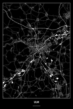 Lade das Bild in den Galerie-Viewer, Ulm Dark Poster - Minimal - Detailansicht