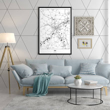 Lade das Bild in den Galerie-Viewer, Ulm Light Poster - Minimal - Vorschau in einem hell eingerichtetem Wohnzimmer