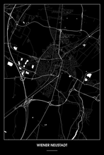 Lade das Bild in den Galerie-Viewer, Wiener Neustadt Dark Poster - Minimal - Detailansicht