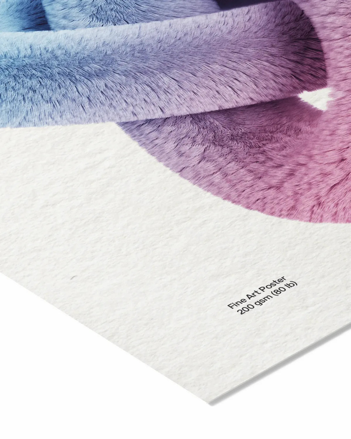 Ecke eines Kunstdrucks auf strukturiertem Fine-Art-Papier, Nahaufnahme