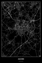Lade das Bild in den Galerie-Viewer, Aachen Dark Poster - Minimal - Detailansicht
