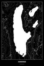 Lade das Bild in den Galerie-Viewer, Ammersee Dark Poster - Minimal - Detailansicht
