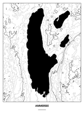 Lade das Bild in den Galerie-Viewer, Ammersee Poster - Minimal Design
