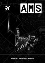 Lade das Bild in den Galerie-Viewer, Amsterdam Schiphol Airport (Flughafen AMS / EHAM) Poster - Minimal Design

