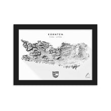 Lade das Bild in den Galerie-Viewer, Kärnten 3D-Relief Schwarz-Weiß Kunstdruck Detailansicht
